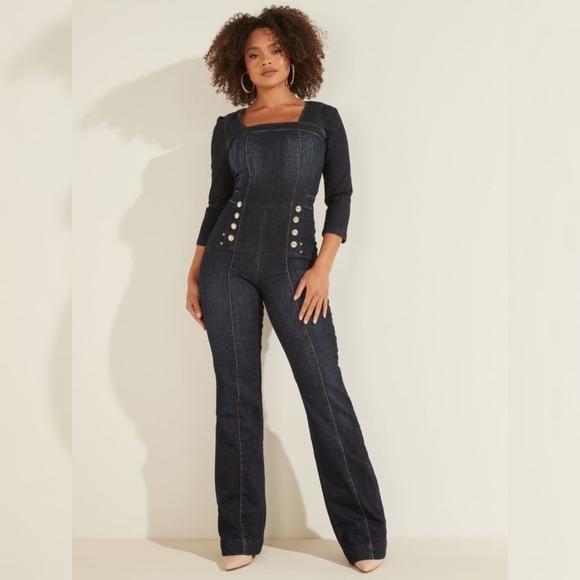 NWT GUESS Blue Guitar Monic Jumpsuit - Picture 4 of 7